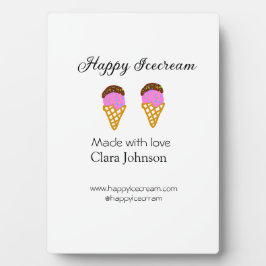 Happy Icecream add name website social media Fotoplatte