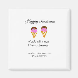 Happy Icecream add name website social media Magnet