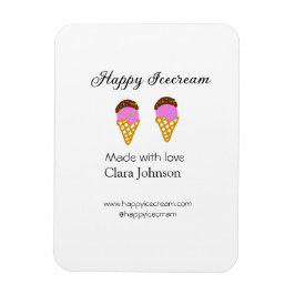 Happy Icecream add name website social media Magnet
