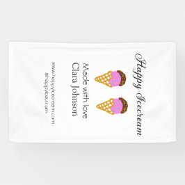 Happy Icecream hinzufügen Namen Website Social Med Banner