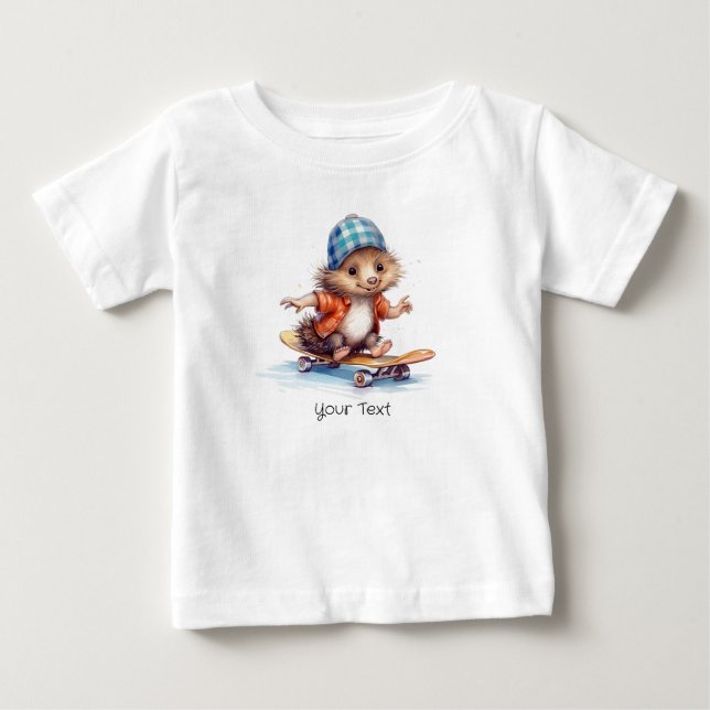Happy Igel Watercolor Baby T - Shirt (Vorderseite)