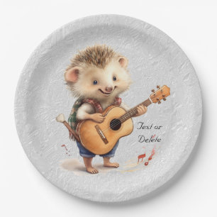 Happy Igel Watercolor Paper Plate Pappteller