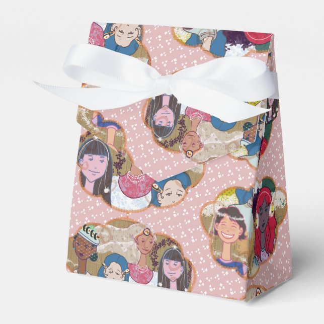 Happy Illustrated Gift Favor Box Geschenkschachtel (Vorderseite)