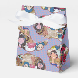 Happy Illustrated Gift Favor Box Geschenkschachtel