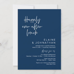 Happy immer nach dem Brunch, Hochzeit, Navy Blue Einladung