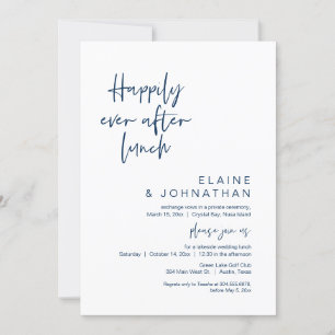 Happy immer nach dem Brunch, Hochzeit, Navy Blue Einladung