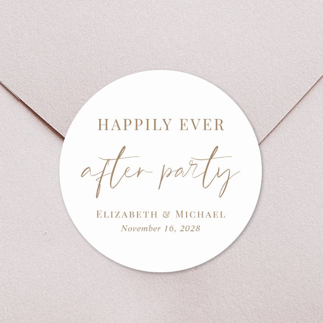 Happy immer nach dem Party Hochzeit Empfang Runder Aufkleber (Von Creator hochgeladen)