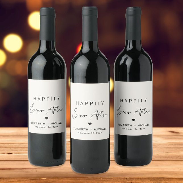 Happy immer nach der Hochzeit des Party Weinetikett (Von Creator hochgeladen)