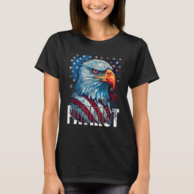 Happy Independence Day 4th July Patriot Eagle Amer T-Shirt (Vorderseite)