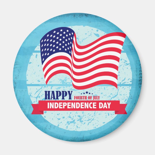 Happy Independence Day American Flag Illustration Magnet (Vorne)