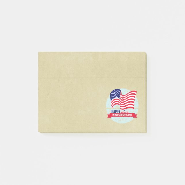 Happy Independence Day American Flag Illustration Post-it Klebezettel (Vorderseite)