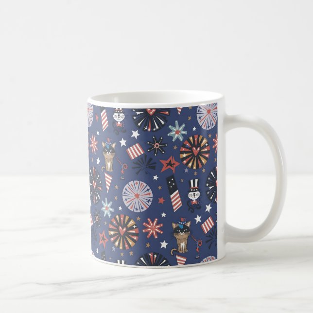 Happy Independence Day & July 4 Geschenk Kaffeetasse (Rechts)
