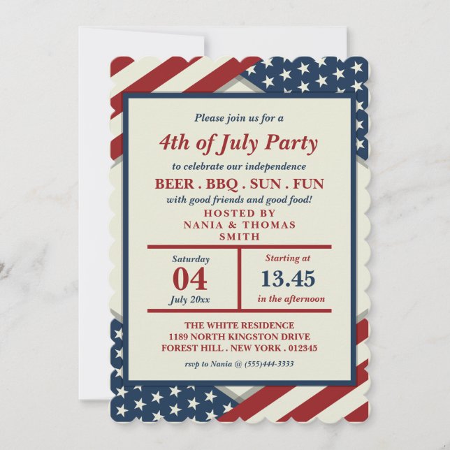 Happy Independence Day of America Einladung (Vorderseite)