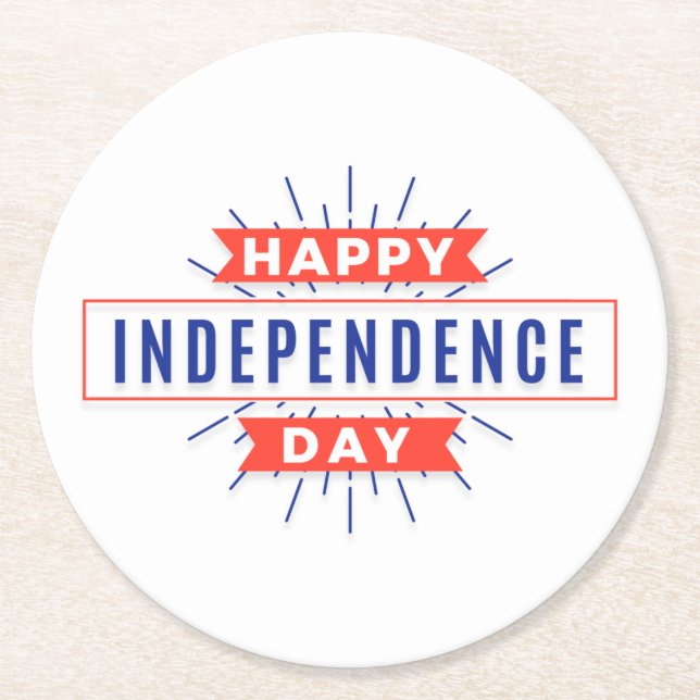 Happy Independence Day Paper Untersetzer (Vorderseite)