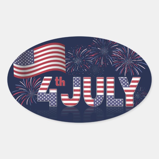 Happy Independence Day Square Sticker (Vorderseite)