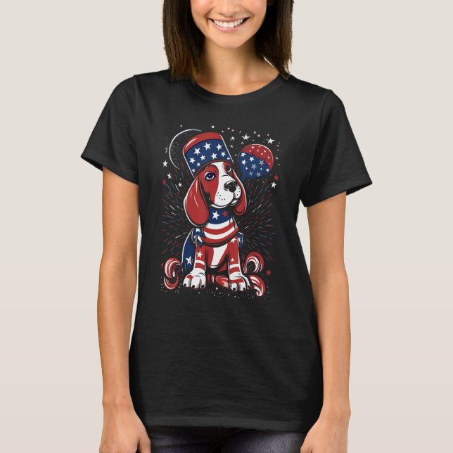 Happy Independence Day Tee 4 July Dog Lover Americ (Vorderseite)