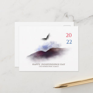 Happy Independence Day Wasserfarbe Adlergebirge Postkarte