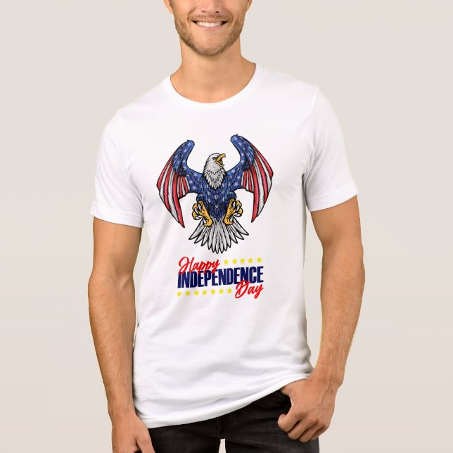 Happy Independence day with eagle Tri-Blend Shirt (Vorderseite)