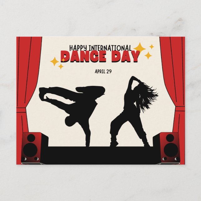 Happy International Dance Day | Welttanztag Postkarte (Vorderseite)