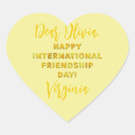 Happy International Friendship Day Herz-Aufkleber