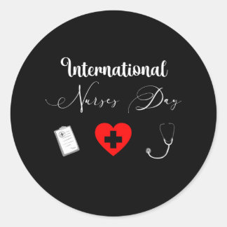 Happy International Nurses Day - 12. Mai 2021 Runder Aufkleber