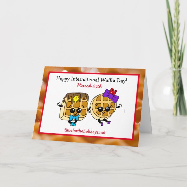 Happy International Waffle Day + Rezept Card Karte (Vorderseite)