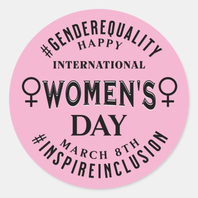 Happy International Women's Day | March 8th Runder Aufkleber (Vorderseite)