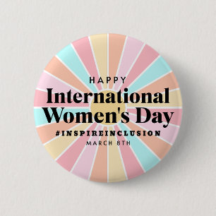 Happy International Women's Day März 8. Button