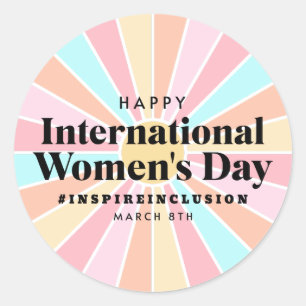 Happy International Women's Day   März 8. Runder Aufkleber