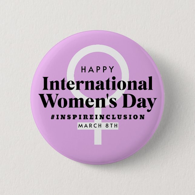 Happy International Women's Day | März 8. Schaltfl Button (Vorderseite)