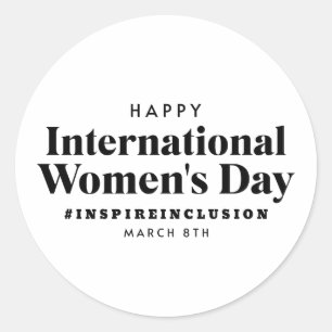 Happy International Women's Day   März 8. Schaltfl Runder Aufkleber