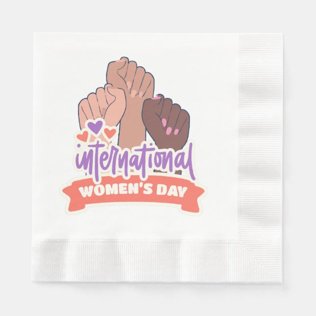 Happy International Women's Day Serviette (Vorderseite)