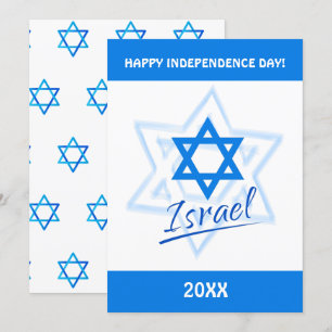 Happy Israel Independence Day Blauer Star von Davi Einladung