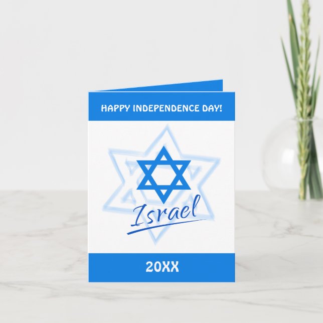 Happy Israel Independence Day Blauer Star von Davi Einladung (Vorderseite)