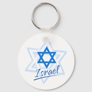 Happy Israel Independence Day Blauer Star von Davi Schlüsselanhänger