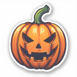 Happy Jack-O-Lantern Halloween Orange Pumpkin Aufkleber
