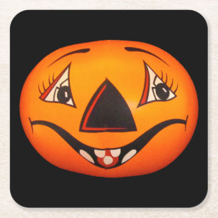 Happy Jack O’ Lantern Halloween Rechteckiger Pappuntersetzer