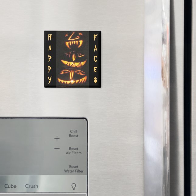 Happy Jack o'Lantern Faces Magnet (In Situ (Kühlschrank))