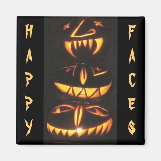 Happy Jack o'Lantern Faces Magnet (Vorne)