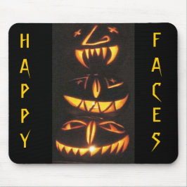 Happy Jack o'Lantern Faces Mousepad