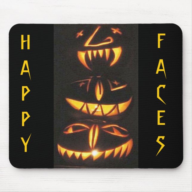 Happy Jack o'Lantern Faces Mousepad (Vorne)