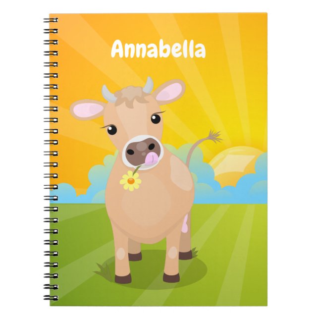 Happy Jersey Cartoon Illustration Notizblock (Vorderseite)
