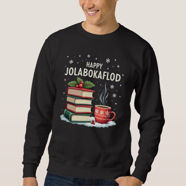 Happy Jolabokaflod Familienfeier Geschenk Sweatshirt (Vorderseite)