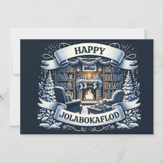 Happy Jolabokaflod Feiertagskarte