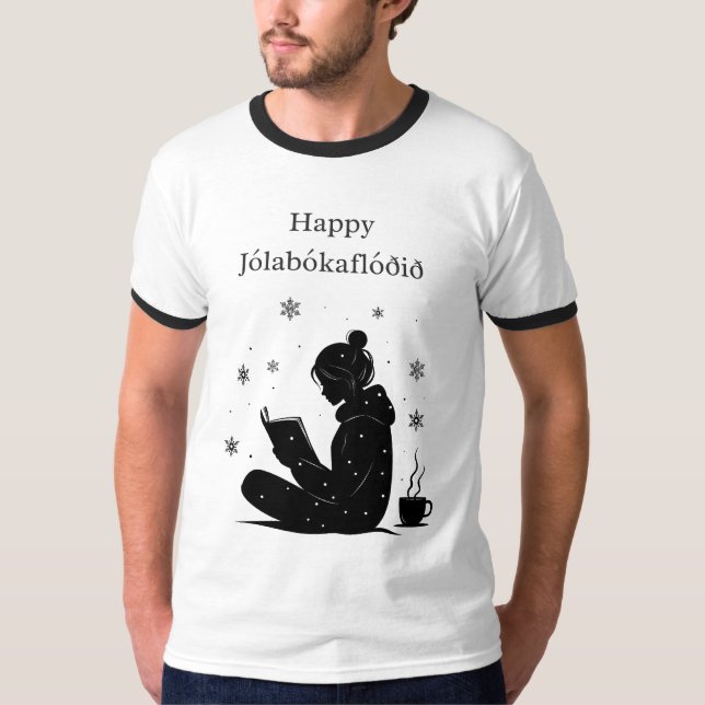 Happy Jolabokaflod - Isländisch Book Flood Gift T-Shirt (Vorderseite)