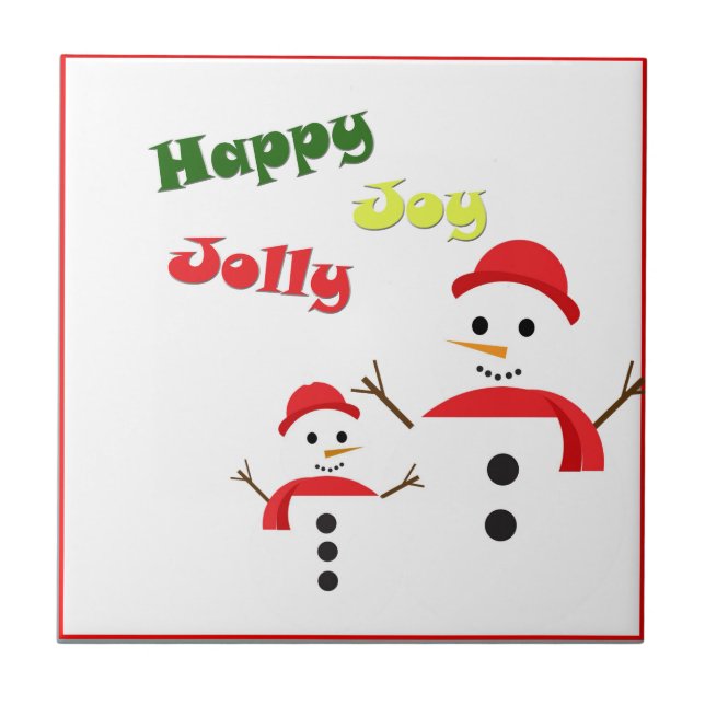 Happy Jolly Joy Fliese (Vorderseite)