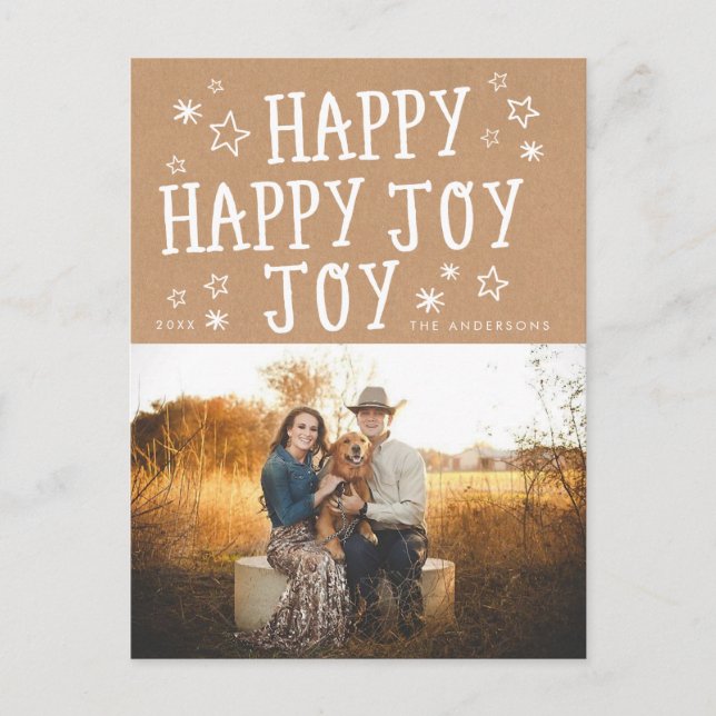 Happy Joy Holiday Weihnachten Foto Postcard (Vorderseite)