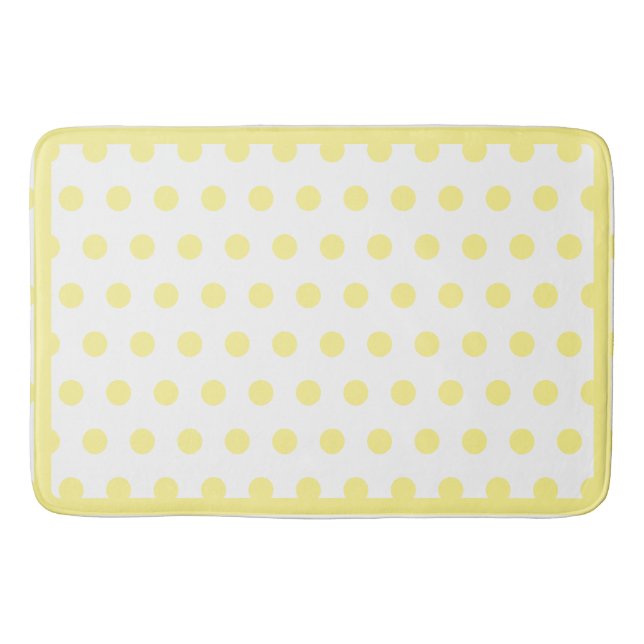 Happy Joyful Yellow Punkte Yellow Border Badematte (Vorderseite)