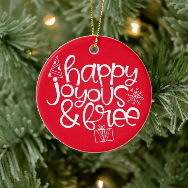 Happy, Joyous & Free Ornament for Sober Holidays (Baum)