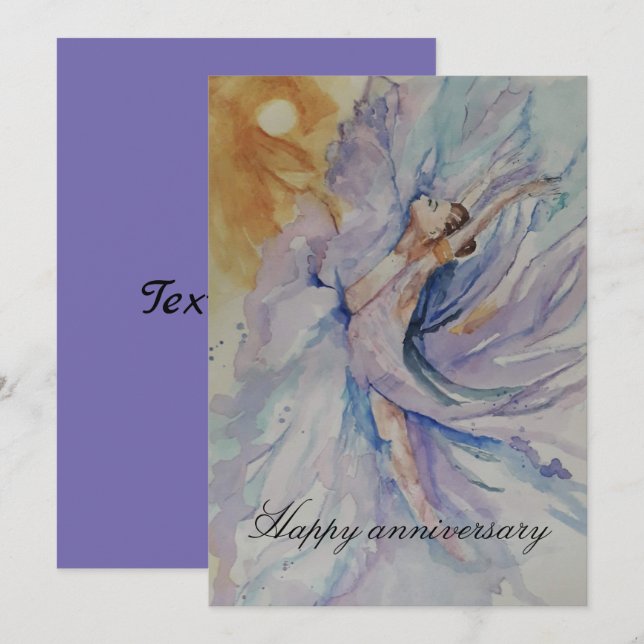 Happy Jubiläum Ballerina Einladung (Vorne/Hinten)